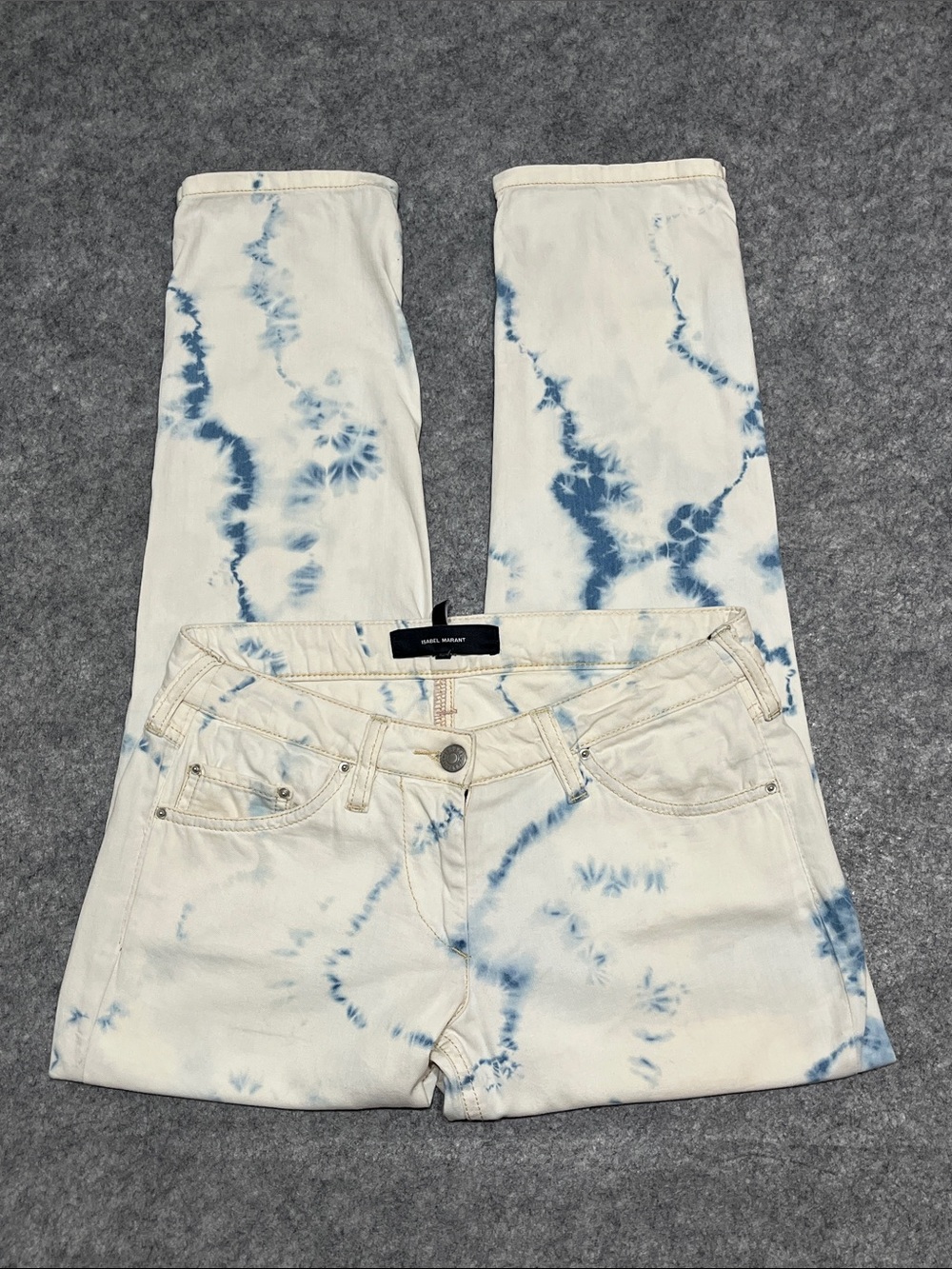 Isabel Marant White Jeans with Light Blue Accents